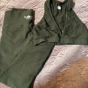 Booty by Brabants Mermaid Leggings and Sports Bra in green evergreen